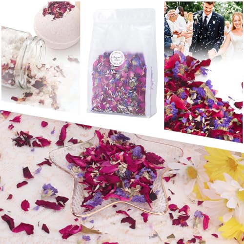 Pétalos de flores secos naturales para confeti de boda 100g miniatura 3