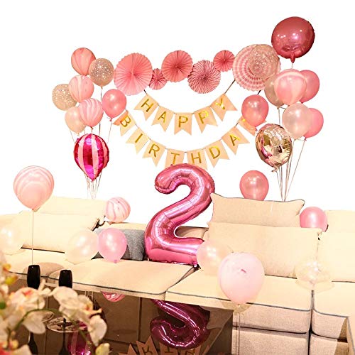 Amazon.com: Tellpet Pink Number 2 Balloon, 40 Inch : Home