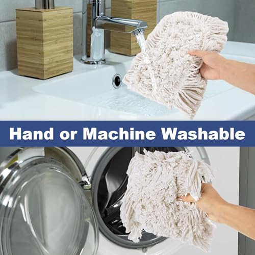 Image of 4 Pack 24 Inch Dust Mop Replacement Head, Cotton Nylon Reusable Dust Mop Head Replacement, Commercial Dust Mop Head for Hardwood Floors