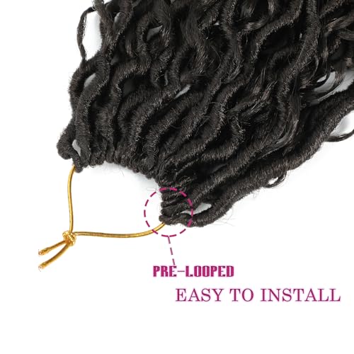 Image of 8 Packs Curly Faux Locs Crochet Hair 22 Inch Goddess Locs Crochet Hair