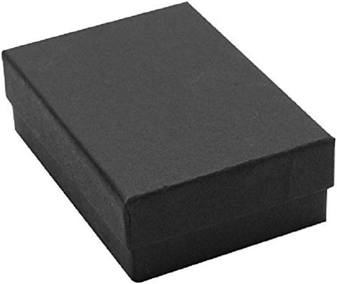 16 Pack Cotton Filled Matte Black Paper Cardboard jewelry pendant, earring, neck chain, anklets, and bracelets Gift Packaging and Retail Display Boxes Size-3 X 2 X 1 Inch #32, 3.25X2.25X1 inches,