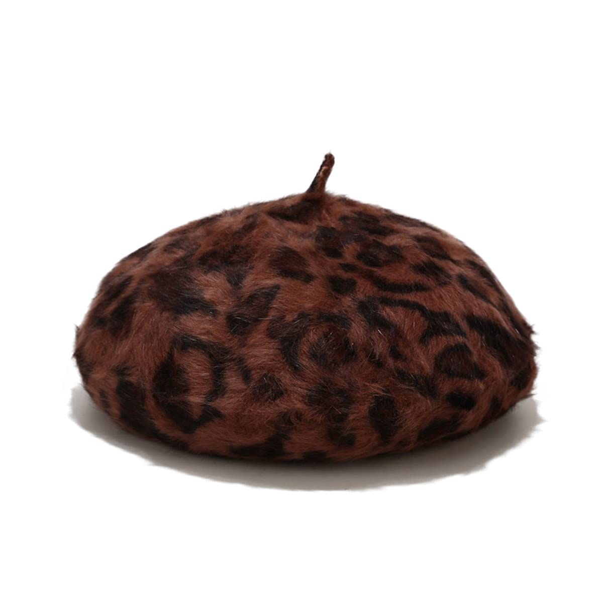 8471 Womens Warm French Beret Hat Leopard Print Beret Cap (coffee) Amazon.com: Czsycdsf Womens Warm French Beret Hat Leopard  main image 4