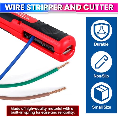 Image of amiciTools Electric Wire Stripper - Professional Wire Stripping Tool with Ergonomic Grip for Clean, Accurate Wire Stripping