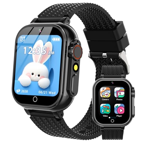 CelleyLise Kids Smart Watch - Boys & Girls, HD Touchscreen Smartwatch with 32 Games, Camera, Music Player, Alarm - Birthday Gift for 4-13 Years (Black)