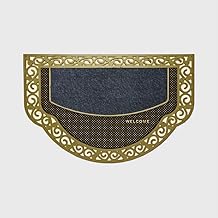 دواسة باب شقة 45 سم × 70 سم - موديل 4G - لمظهر جمالي وتنظيف فعال للأرضيات (ذهبي) (ذهبي مع سجاد رصاصي)