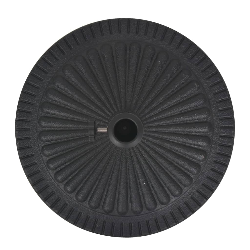 Stojak na parasol przeciwsłoneczny z żywicy, okrągły, czarny, 14 kg