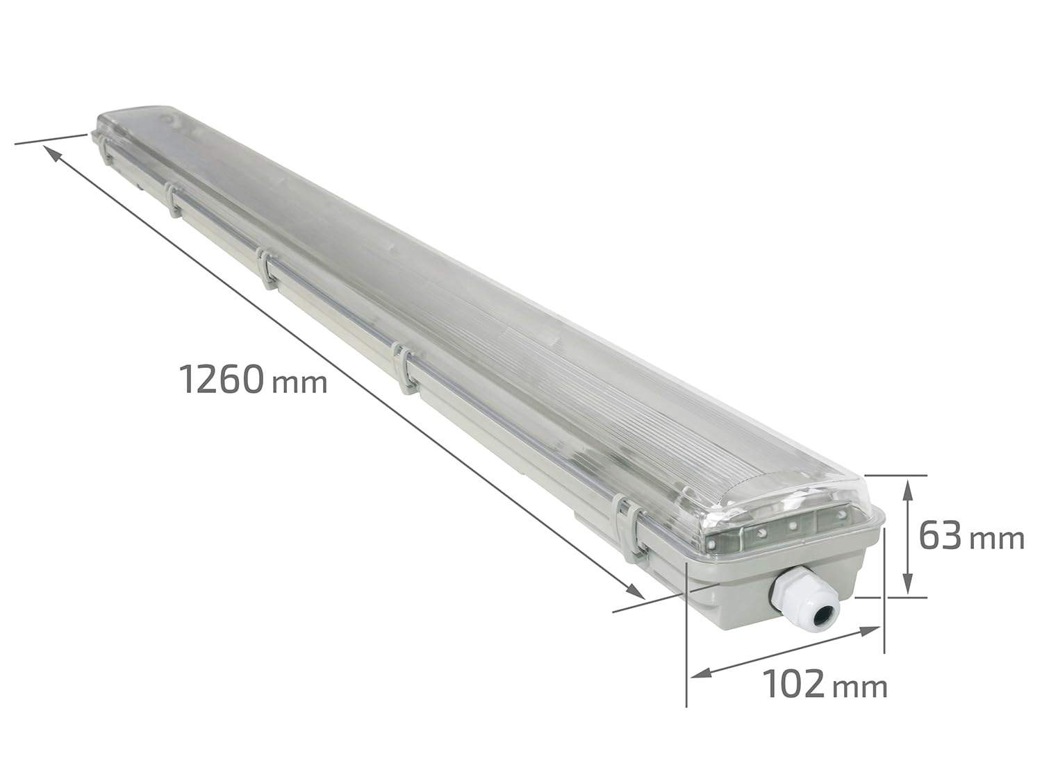LED Feuchtraumleuchte Wannenleuchte 120cm mit 2x 18W T8 Röhre 3600lm 6000K IP65… (Kaltweiß, 120cm mit LED Röhre)