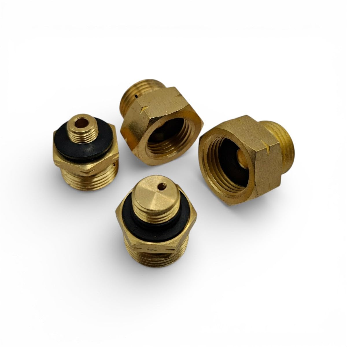 Set di adattatori per bombole di gas GPL (4 pezzi) con custodia – adattatori europei di riempimento per regolatore di pressione tedesco G.12/KLF