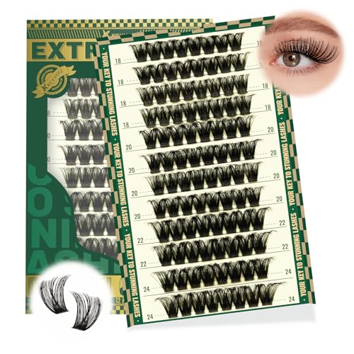 Image of Lash Clusters 96pcs Eyelash Clusters D Curl 18-24MIX Cluster Lashes KEYYOU Volume Wispy Lash Extension Soft&Comfortable Easy DIY at Home(Y02,D-18-24MIX)