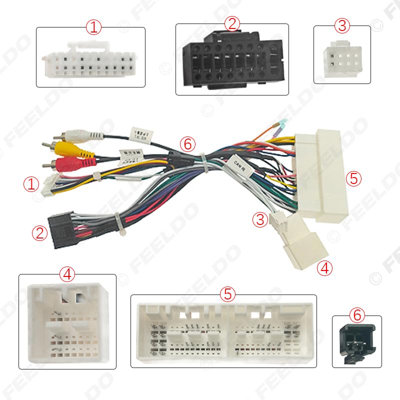 Car for Audio 16PIN DVD Player Power Calbe Adapter with Canbus Box for Hyundai Encino IX35 Tucson KIA K3 Stereo Plug Wiring Harness - (Color Name: AB Cable-canbus Box)