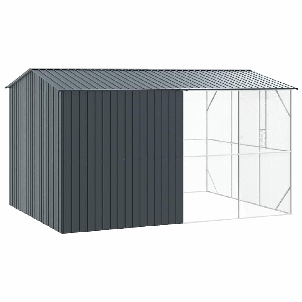 INLIFE Vogelkäfig Anthrazit 430 x 310 x 247 cm Verzinkter Stahl,Tier- & Haustierbedarf,Haustierbedarf,Vogelbedarf,Vogelkäfige & -ständer,Anthrazit,182.8 KG,3325162