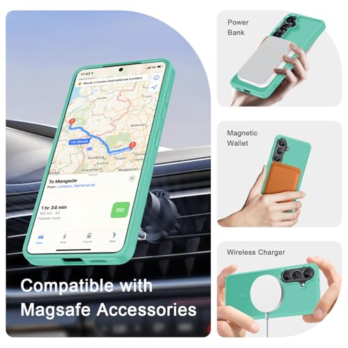 Image of for Samsung Galaxy S26+ Plus Case, Matte Magnetic Phone Cover, Teal | Fit for MagSafe, Screen Protector included, Shockproof Military Grade Protection, Translucent Frosted Back