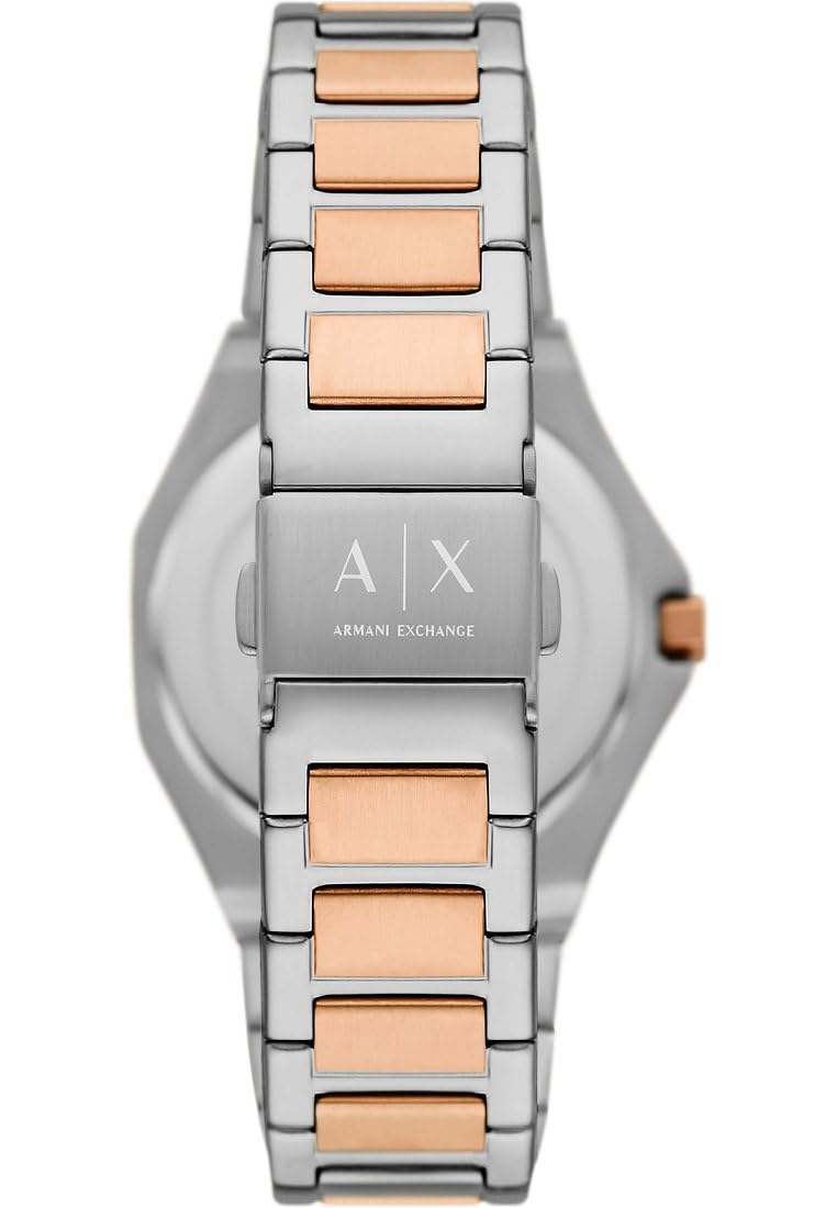 Armani Exchange Orologio da donna, Movimento al quarzo a tre lancette e cassa da 34 mm con cinturino in acciaio o pelle