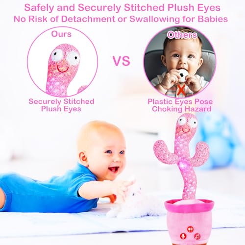 Image of River Mill Rechargeable Dancing Talking Cactus Toy, Singing Cactus Baby Toy that Talks Back, Educational Baby Toys 18 Months+, Learning Toys for Babies Toddlers Infant, 1 Year Old Girl Gifts