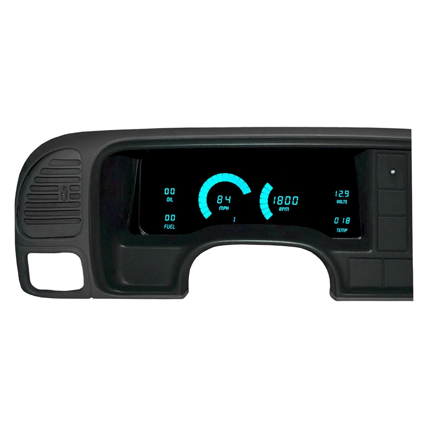Intellitronix LED Digital Dash Replacement Panel Compatible with Chevrolet Truck 1995-1999 (Teal)