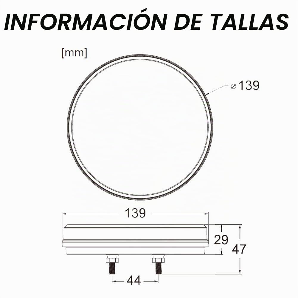 2 luces traseras LED redondas para remolque, 12/24 V, 3 funciones, luces traseras universales para remolque, camión, RV, furgonetas, tractor, aprobación ECE impermeable