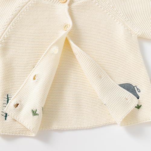 Baby Toddler Boy Girl Knit Sweater Cardigan, 100% Cotton, Animal Embroidery3