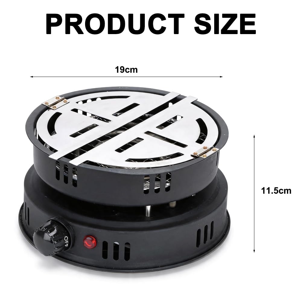 RANJIMA Allume-charbon électrique pour chicha, grille-pain avec pince, 1000 W, allume-charbon électrique pour charbon, câble extérieur, accessoire de barbecue à charbon électrique, allume-charbon de