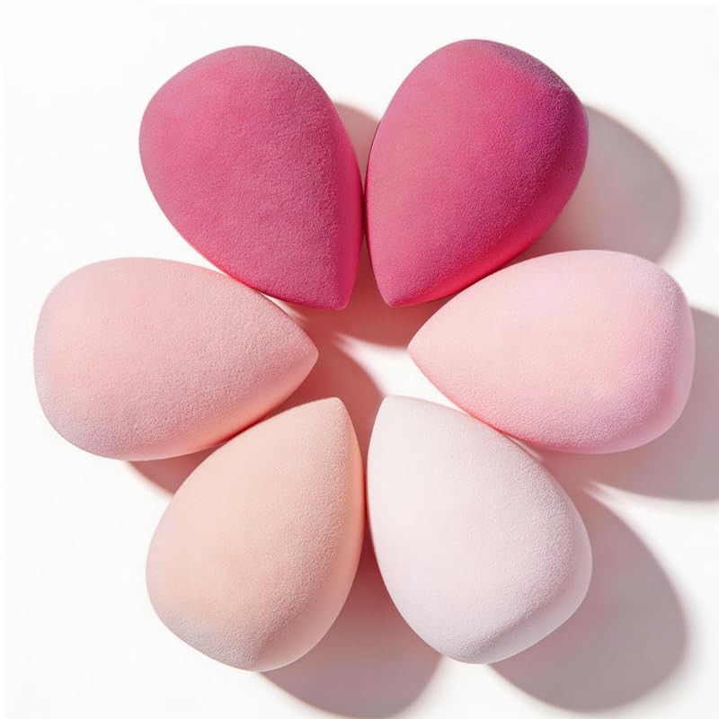 Makeup Sponge Set 6 Pcs Blender Sponges for Liquid, Cream, a...