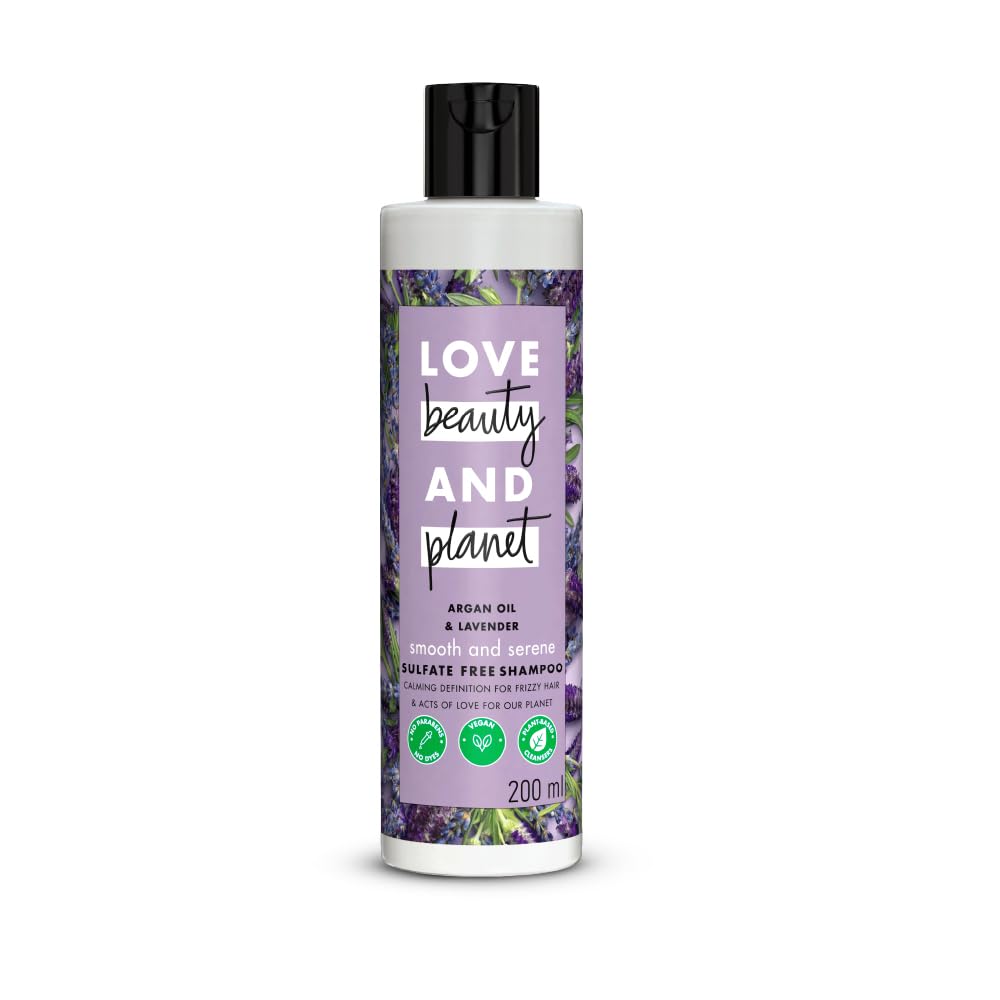 Love Beauty And Planet & Argan Oil Lavender Sulfate Free Smooth Serene Shampoo|| No Parabens|| No Dyes|| 200ml