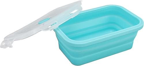 Miniatura 8 de Alvinlite Recipientes de silicona para almacenamiento de alimentos con tapas, fiambrera plegable, contenedor para preservar la frescura de la comida
