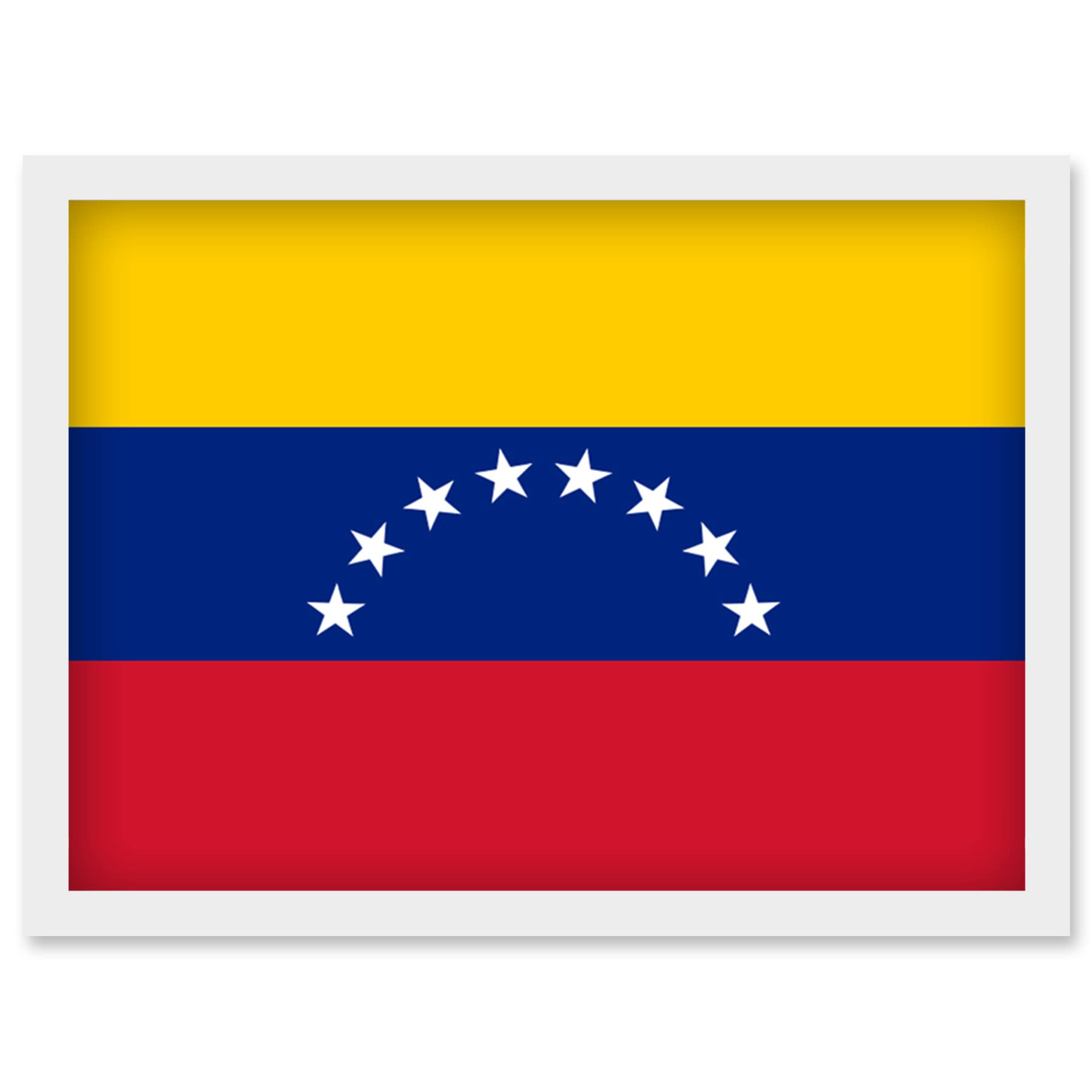 Artery8 Venezuela (Bolivarian Republic of) National Flag Patriotic Vexillology World Flags Country Region Poster Artwork Framed Wall Art Print A4