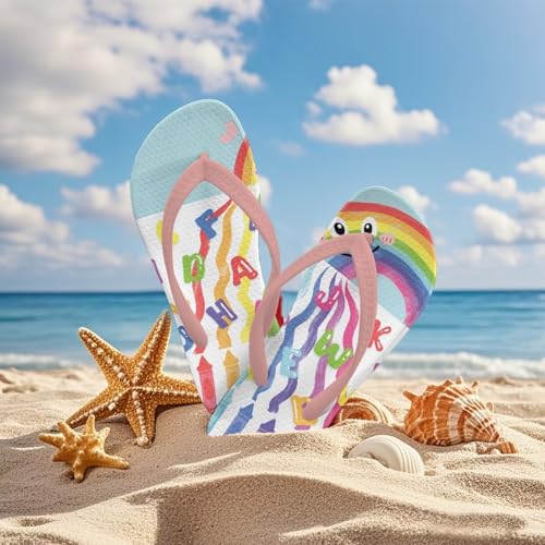 Cartoon Print Flip Flop Sandal Water Shoes Beach Slides Slip-on Quick Dry Thong Sandals for Boys Girls4