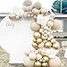 Luftballon Girlande Beige Gold Weiß Ballongirlande Set, TOPLDSM Nude Apricot Doppelschichten Ballon & Metallic Gold Ballon Girlande zum Geburtstagdeko, Baby Shower Deko,Hochzeit,Boho Party Dekoration