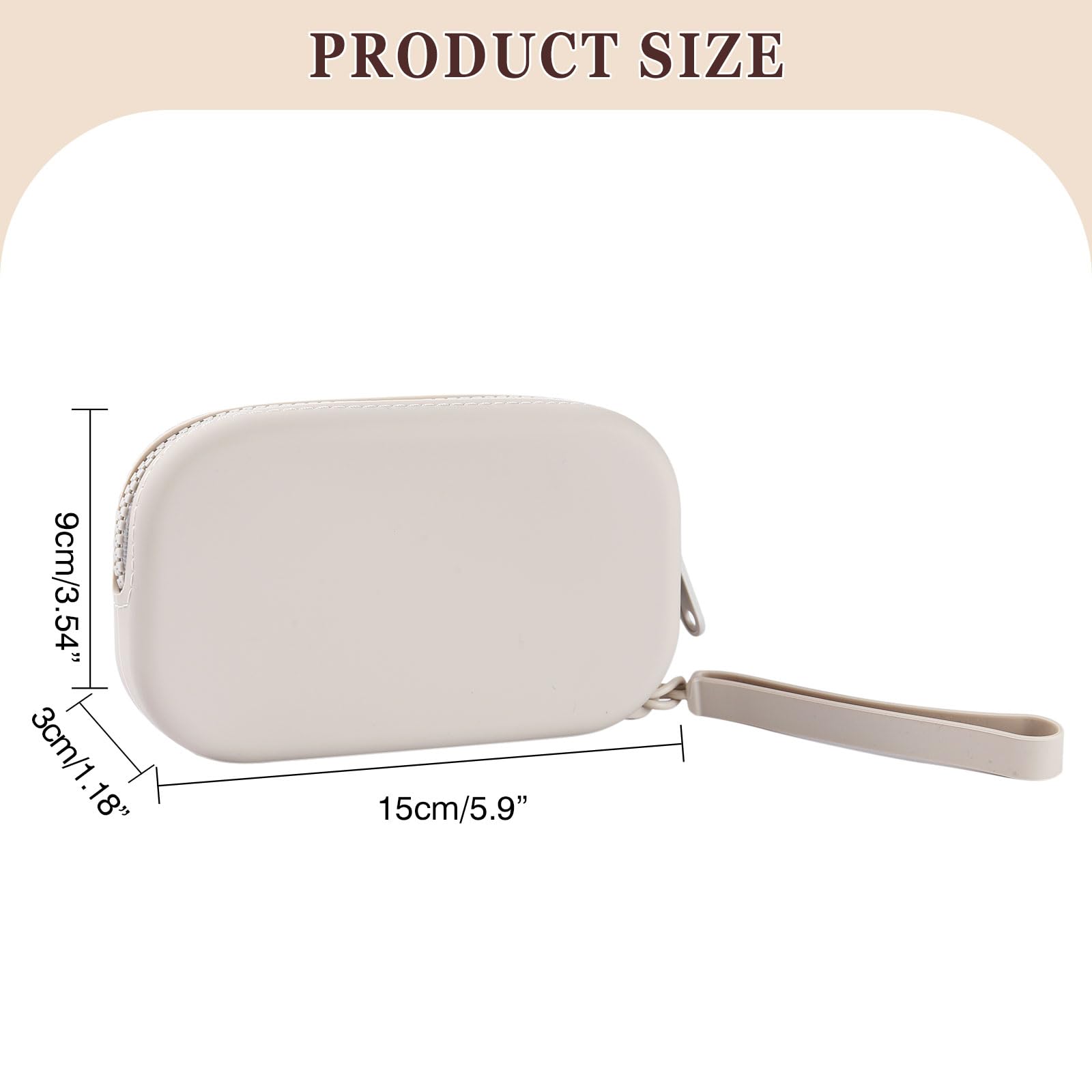 Makeup Bag Silicone Mini Cosmetic Bag Small Pouch Portable Travel Toiletry Make up Bags Waterproof Storage for Women Men Grey - Image 4