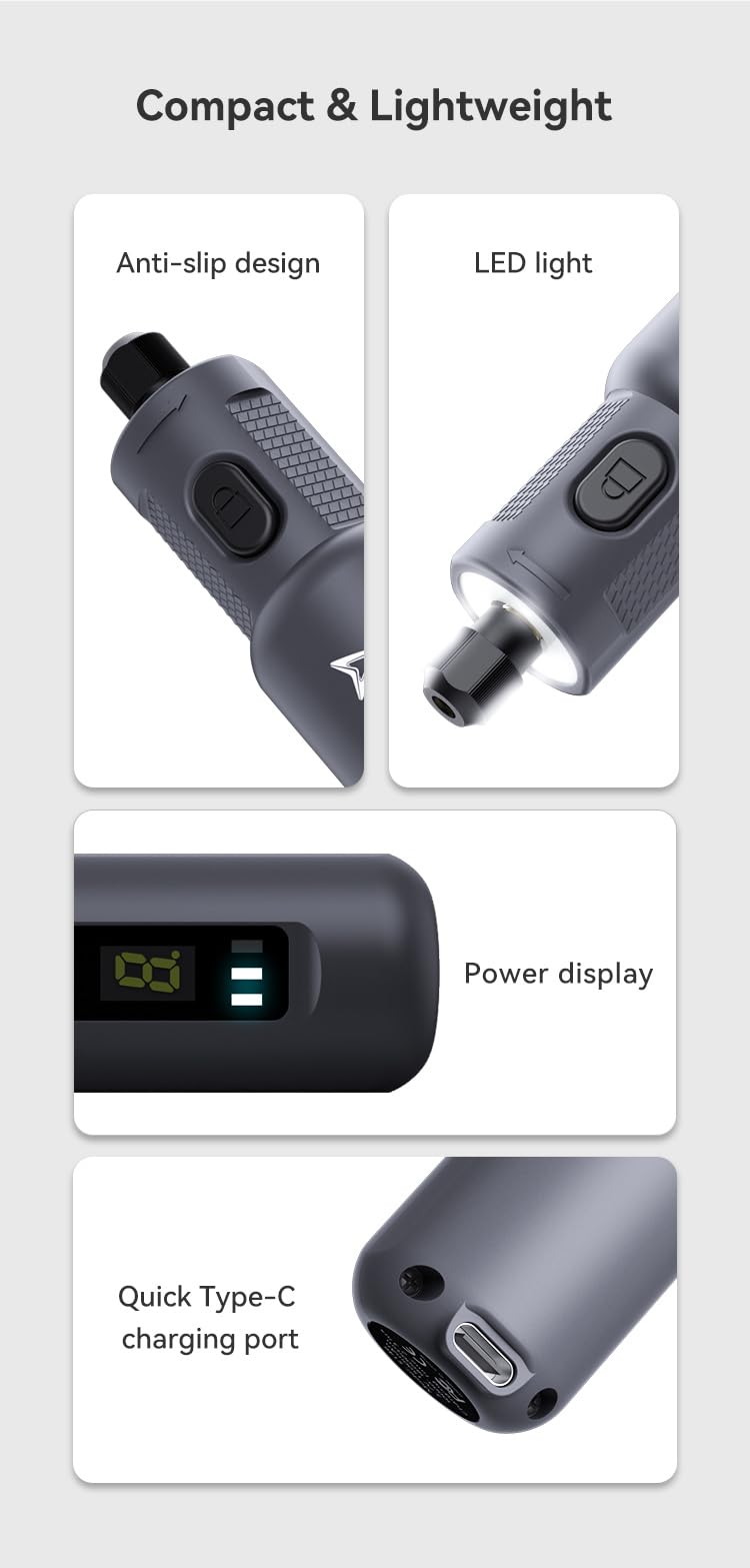Creality Set di utensili rotanti senza fili, 25 pezzi, 3,7 V, mini utensili multifunzione, 6 velocità (10000-18000 giri/min) con luce ad anello LED, smerigliatrice ricaricabile per stampa 3D