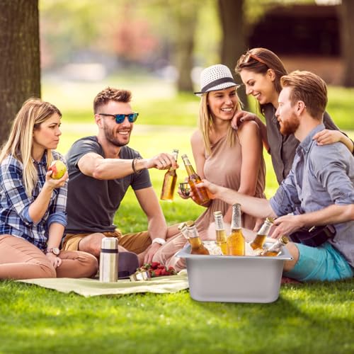 Image of 4 Pack 1 /2 Size, 6 Inch Deep Steam Table Pan, Silver 201 Stainless Steel Chafing Pan, Half Size Hotel Steam Pans for Weddings, Parties, Restaurants, Cafeterias and Hotels