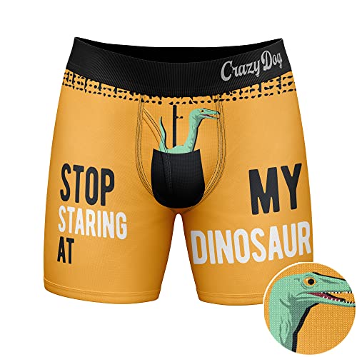 Crazy Dog T-Shirts Mens Stop Staring At My Dinosaur Boxers Funny Sarcastic Sexual Joke Novelty Underwear for Guys3