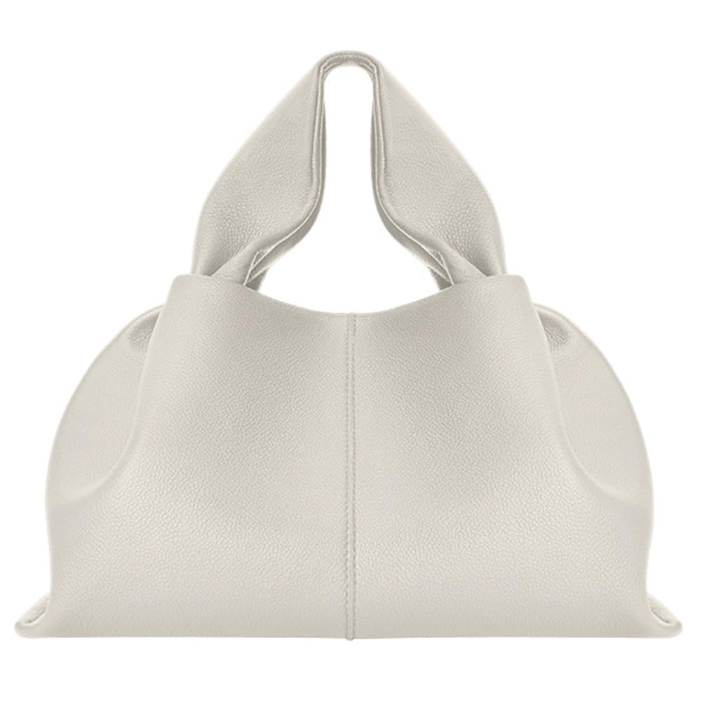 Women Leather Shoulder Bag Cloud Top Handle Bag Pleated Fashion Tote