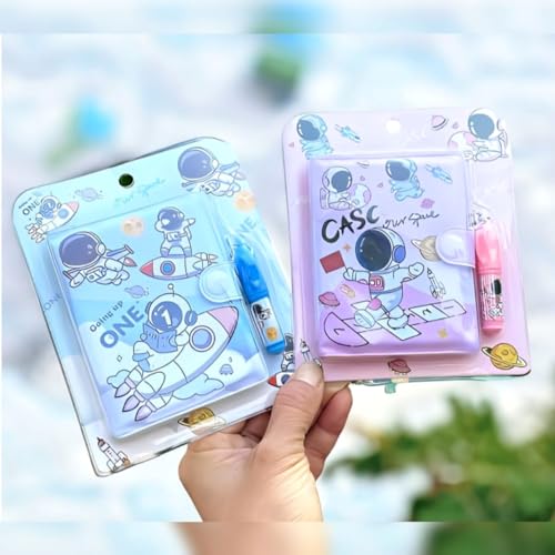 Image of AK Store Cartoon Pocket Diary with Pen, Writing Notebook for Kids Boys Girls, Cartoon Stationery Set for Students Children Birthday Return Gift (Astronaut)