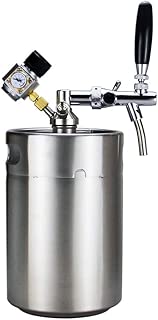 SupYaque Mini Beer Keg Pressurized Stainless Steel Keeps Carbonation for Homebrew or Craft Draught Beer Kegging Equipment Enthusiast (5 L/170 oz) - coolthings.us