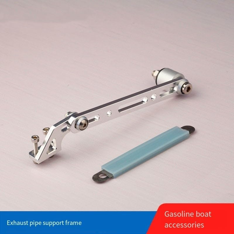 DingMotuo Adjustable Exhaust Pipe Support Bracket for Model Boat, Silver, 6061 Aluminum Alloy