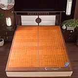 Foldable Double Sided Bamboo mat for Bed, Breathable Carbonized Bamboo Summer Sleeping Mat, Double-Sided Cooling Bed Sheet Air Conditioning Mat | Bedroom Essential for Summer Sleeping (Queen)