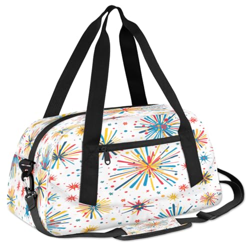 Cartoon- Fireworks Kids Duffle Bag Boys Girls Small Sport Dance Gym Bag for Overnight Travel Weekender Carry On3