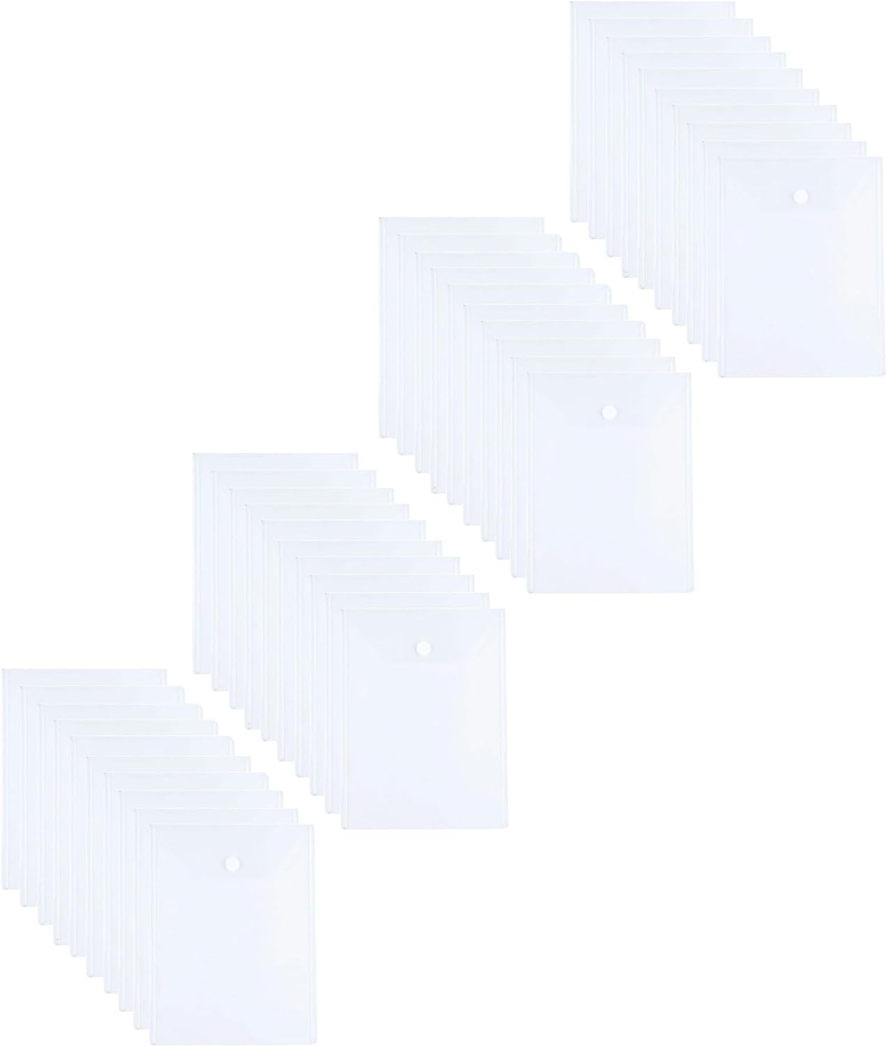 Vertical 9 x 12 Clear Large Plastic Envelopes Document File Storage Holder 40 Pack Hook Loop Closure