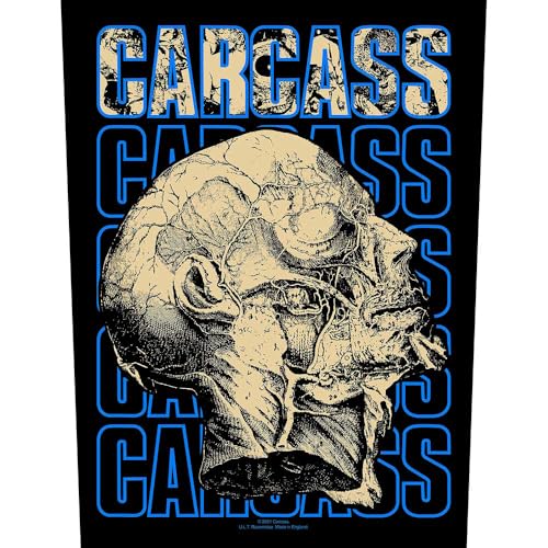 Carcass - Écusson NECRO HEAD (Taille unique) (Bleu/Sable)