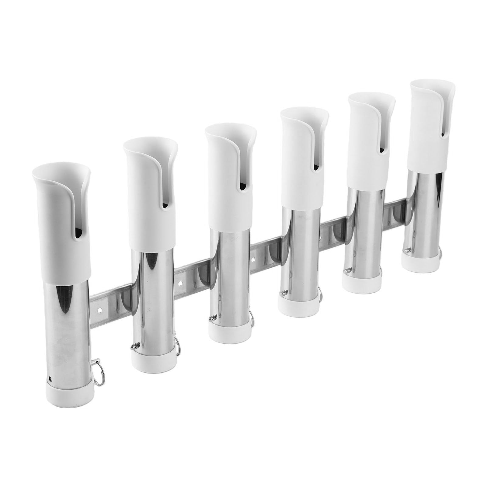 Portacanne da Pesca, Portacanne con Design di Sicurezza con Bordo Arrotolato in Acciaio Inossidabile a 6 Tubi, Protetto in PVC con Drenaggio di Tenuta per Barche, Kayak, Camion
