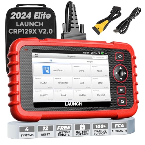LAUNCH CRP129X Escáner OBD2 Lector de Códigos Diagnosis Profesional con AutoVIN para Motor Transmisión ABS SRS Airbag EPB SAS TPMS y Aceleración con Updates por Wi Fi
