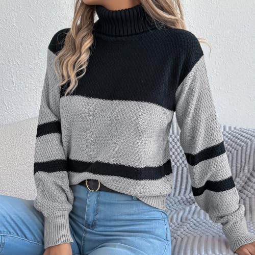 Womens Turtleneck Sweater Fall Casual Knit Pullover Fashion Soft Cozy Tops - image 5