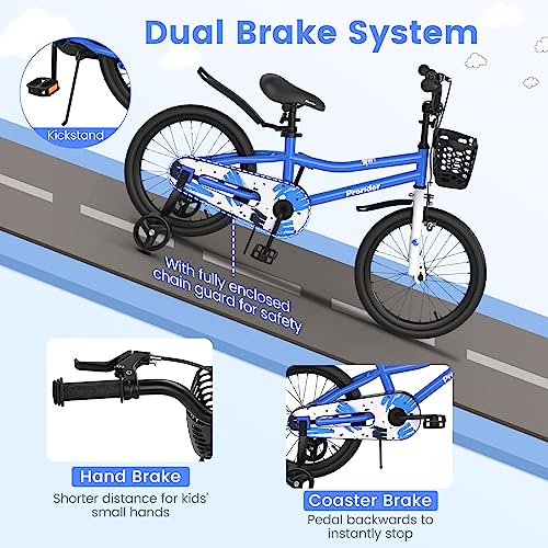 Image of BABY JOY Kids Bike, 12 14 16 18 Inch Boys Girls Bike for 3-8 Years w /Training Wheels, 20 Inch Children Bicycle for 8+ Teens w /Kickstand, Handbrake, Coaster Brake & Removable Basket, Sporty Bicycle