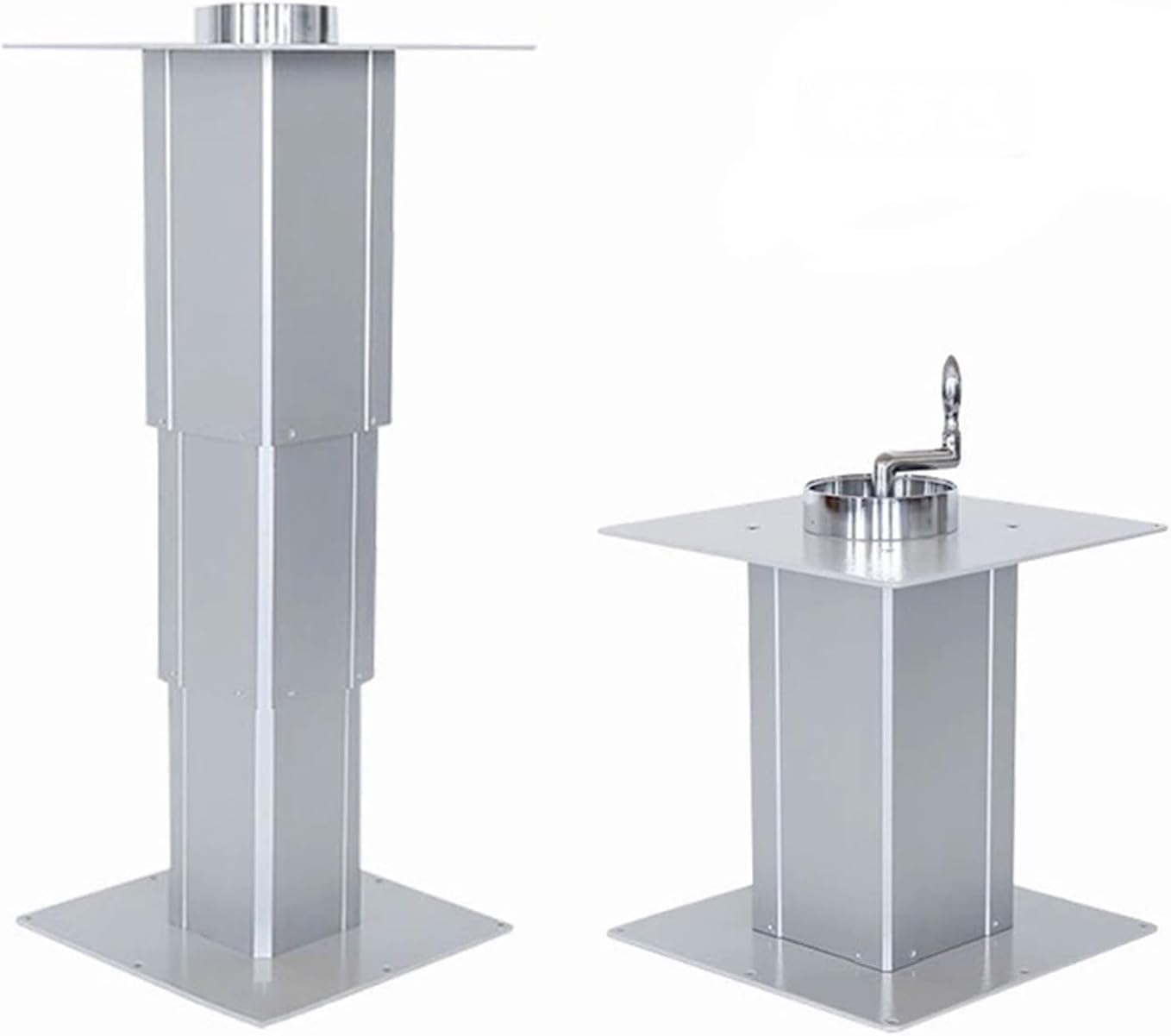 Pied de table télescopique anti-vibration en aluminium argent 25cm