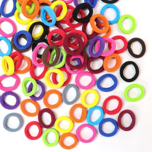 Image of 120 Pcs Baby Hair Ties, Cotton Toddler Hair Ties for Girls and Kids, Multicolor Small Seamless Hair Bands Elastic Ponytail Holders,Bright Color | Multicolor Small Seamless Hair Bands Elastic Ponytail Holders,Bright Color