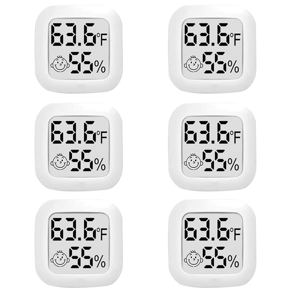Indoor Thermometer 6 Pack, Humidity Gauge Meter Digital Hygrometer Room Thermometer for Home, Hight Accurate Temperature and Humidity Monitor, Large LCD Display Fahrenheit or Celsius (6 pack)