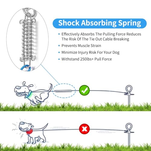 Mi Metty Dog Tie Out Cable, Chew Proof Dogs Runner Cable, Heavy Duty Dog Tether - Image 4