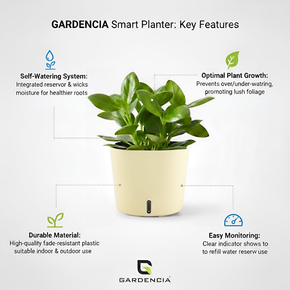 GARDENCIA Self Watering Pots - Modern Plant Cachepots -3 GARDENCIA Self Watering Pots - Modern Plant Cachepots -3