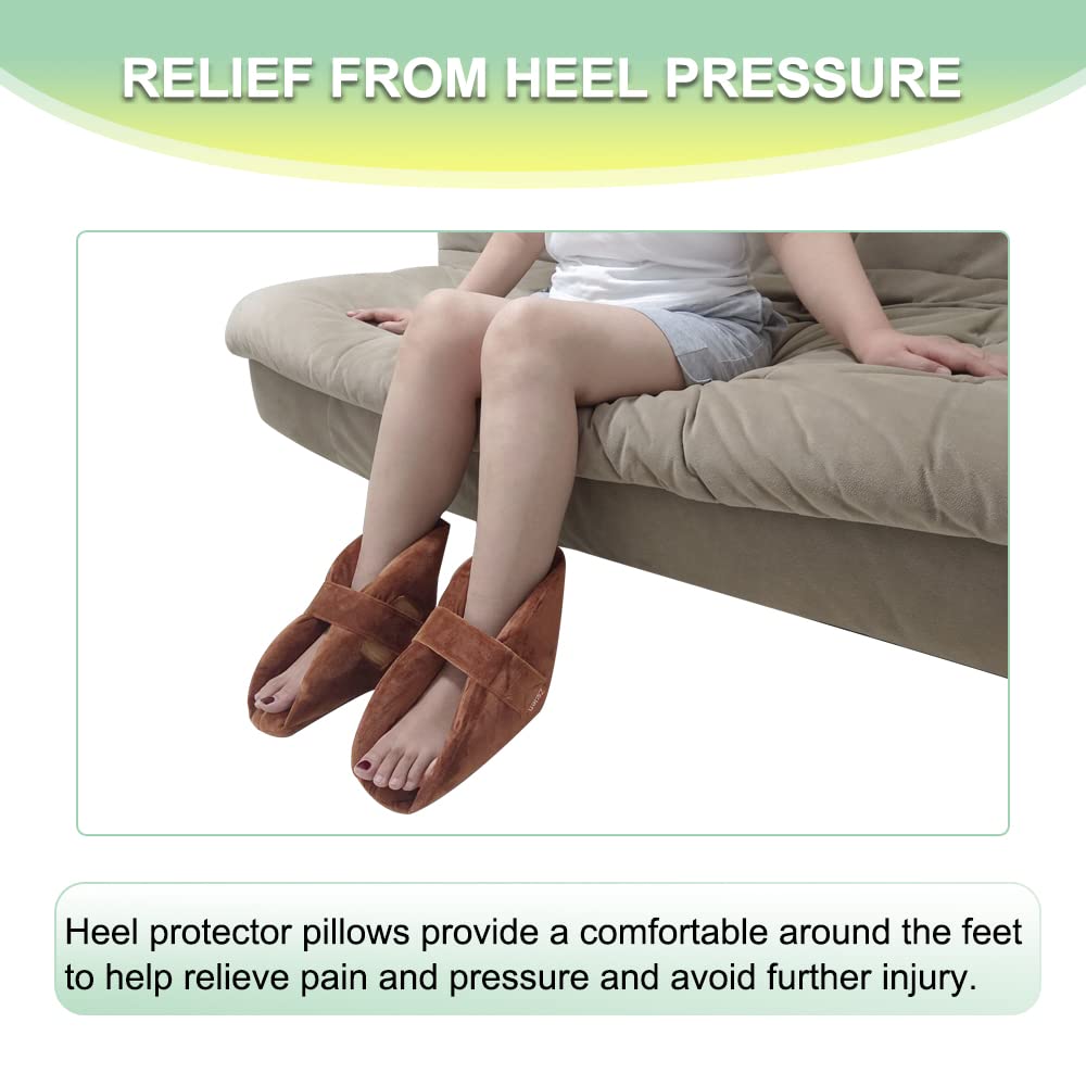 NYOrtho Heel Protector Pressure Sores - 2 Ultra Soft Boots - 2 Double Layer Foot Pillows Pressure - Heel Protectors Bed - Standard Bariatric Size - Extra Gentle Velvet Fabric - View #12